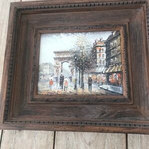 wood frame and oil painting